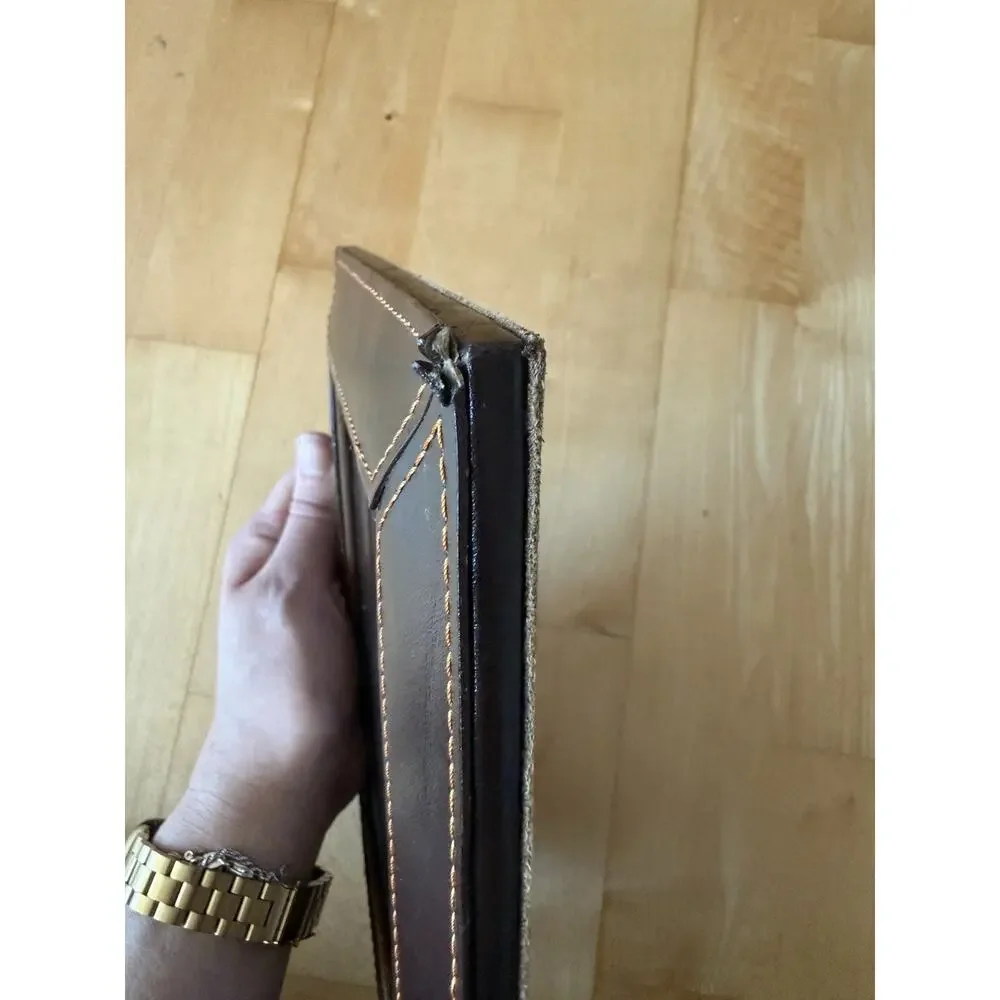 Reed & Barton Brown Leather 5x 7 Frame SMALL FLAW